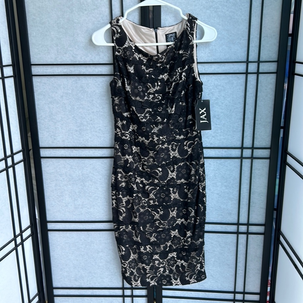 NWT Jax Black Lacy Floral Dress